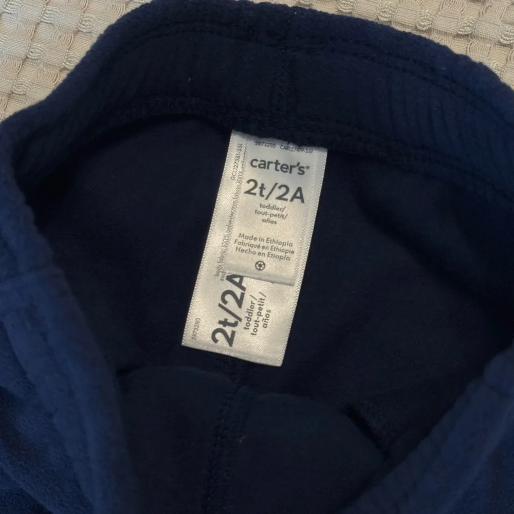 Carter’s Microfleece Pull On Fleece Pants Navy Blue Drawstring Sweatpants